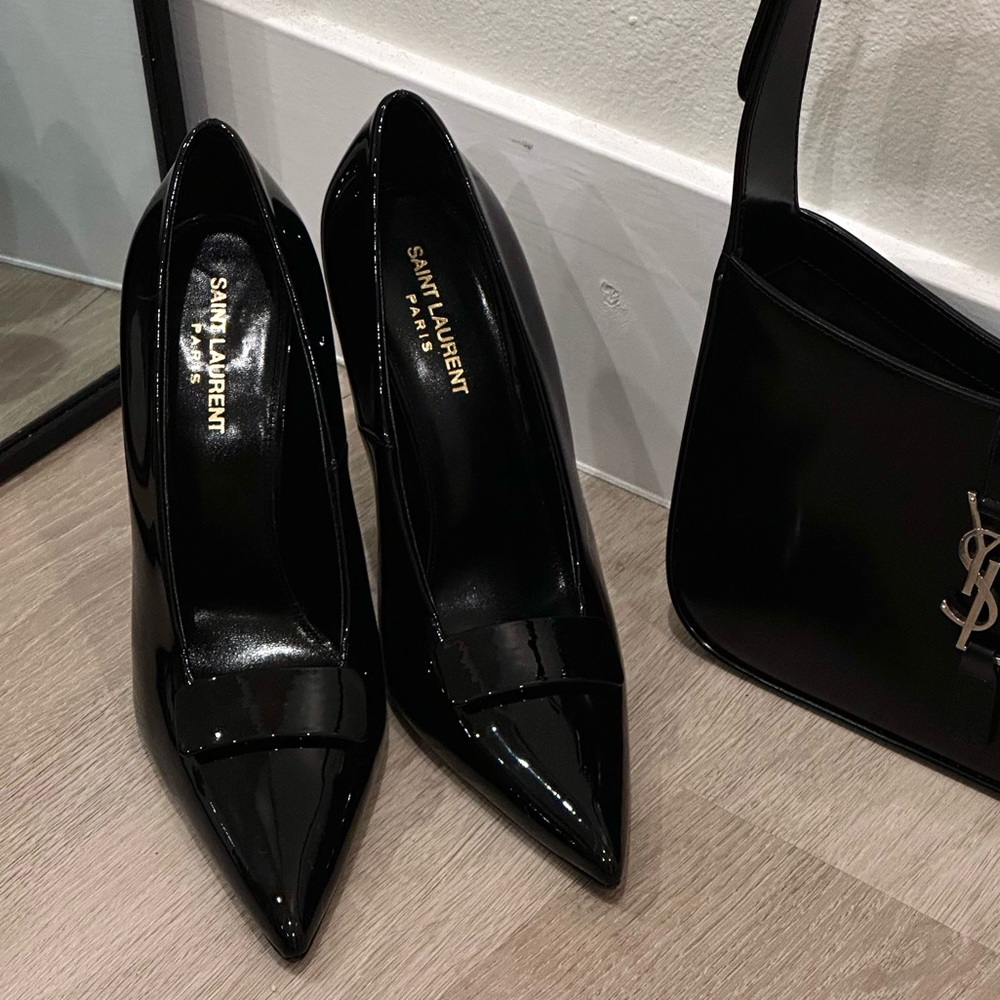 Saint Laurent Patent Kayla Heels